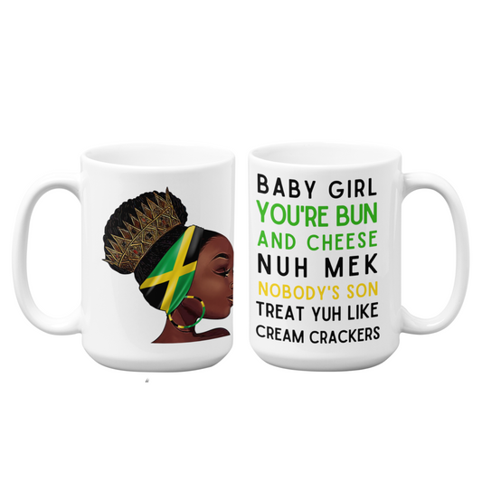 Jamaican Mug | 15oz High-Quality Ceramic | Bun & Cheese