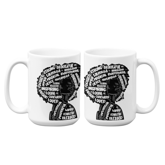 Afro Affirmations | 15oz High-Quality Ceramic Mug