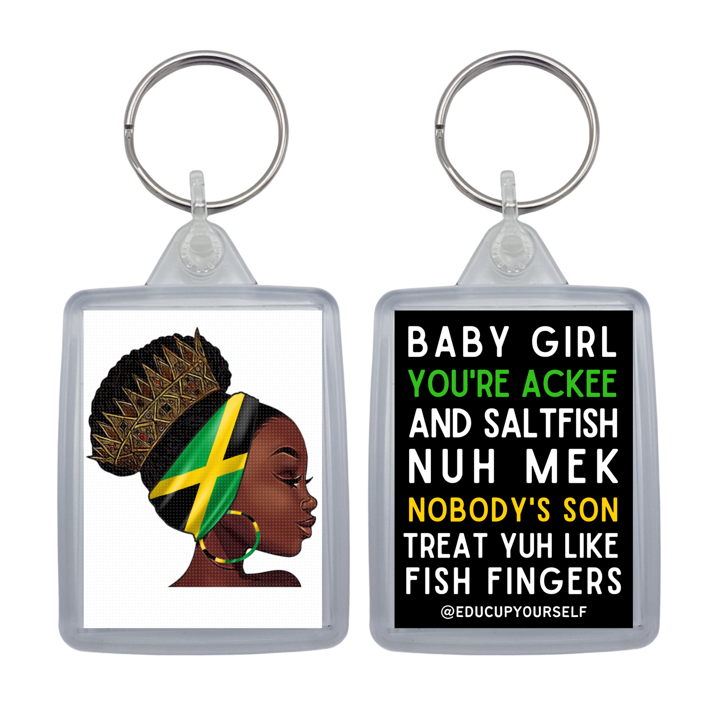 Jamaican Woman Keyring -  Ackee & Saltfish