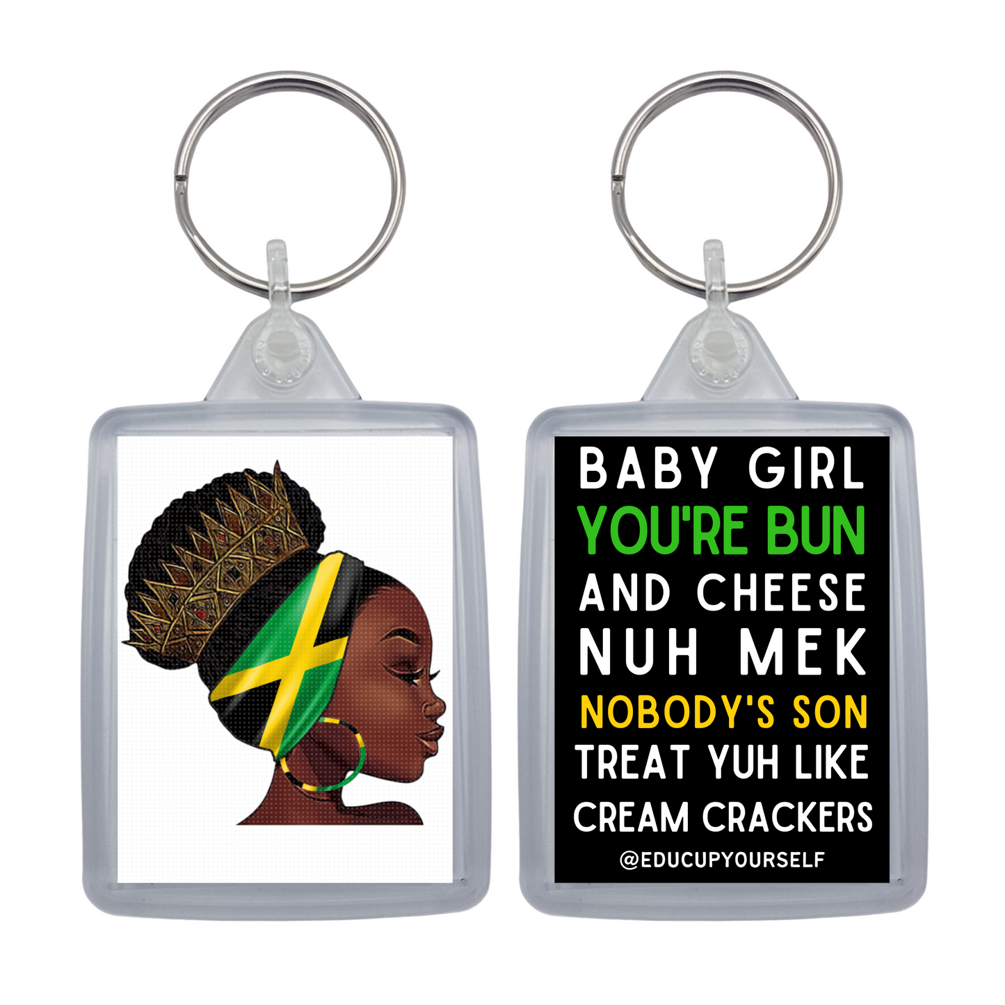 Jamaican Woman Keyring -  Bun & Cheese