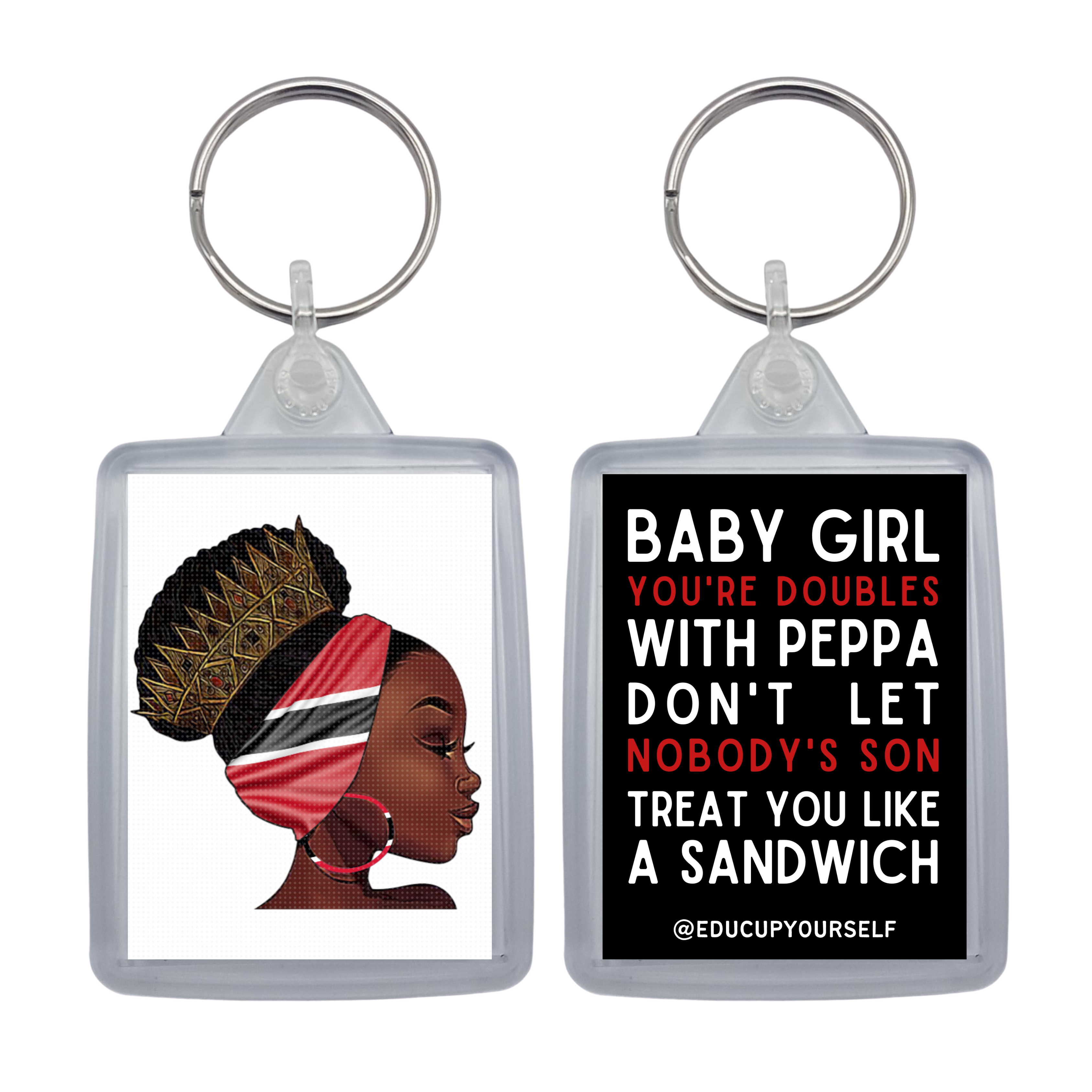 Trinidadian Woman Keyring -  Doubles