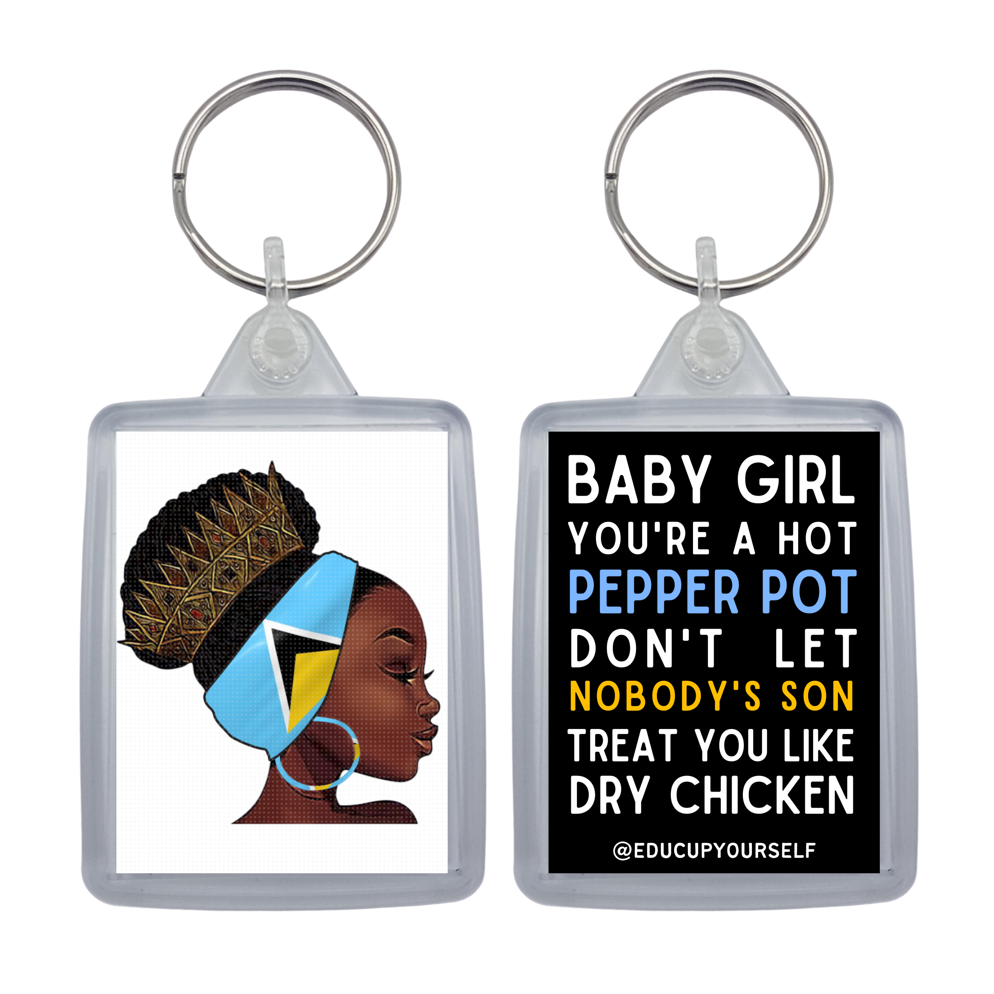 St Lucia Woman Keyring -  Hot Pepper Pot