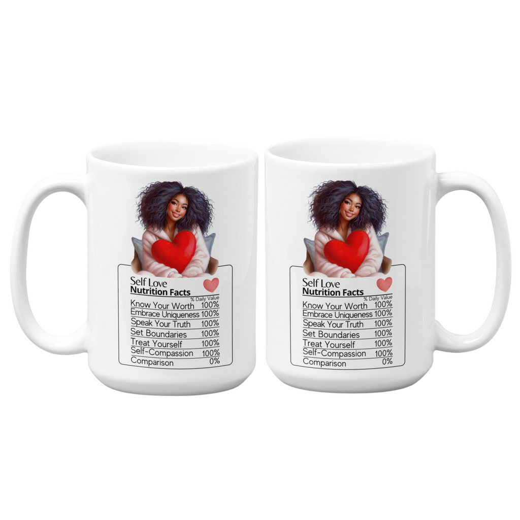 Self-Love Nutrition Facts | 15oz High-Quality Ceramic Mug