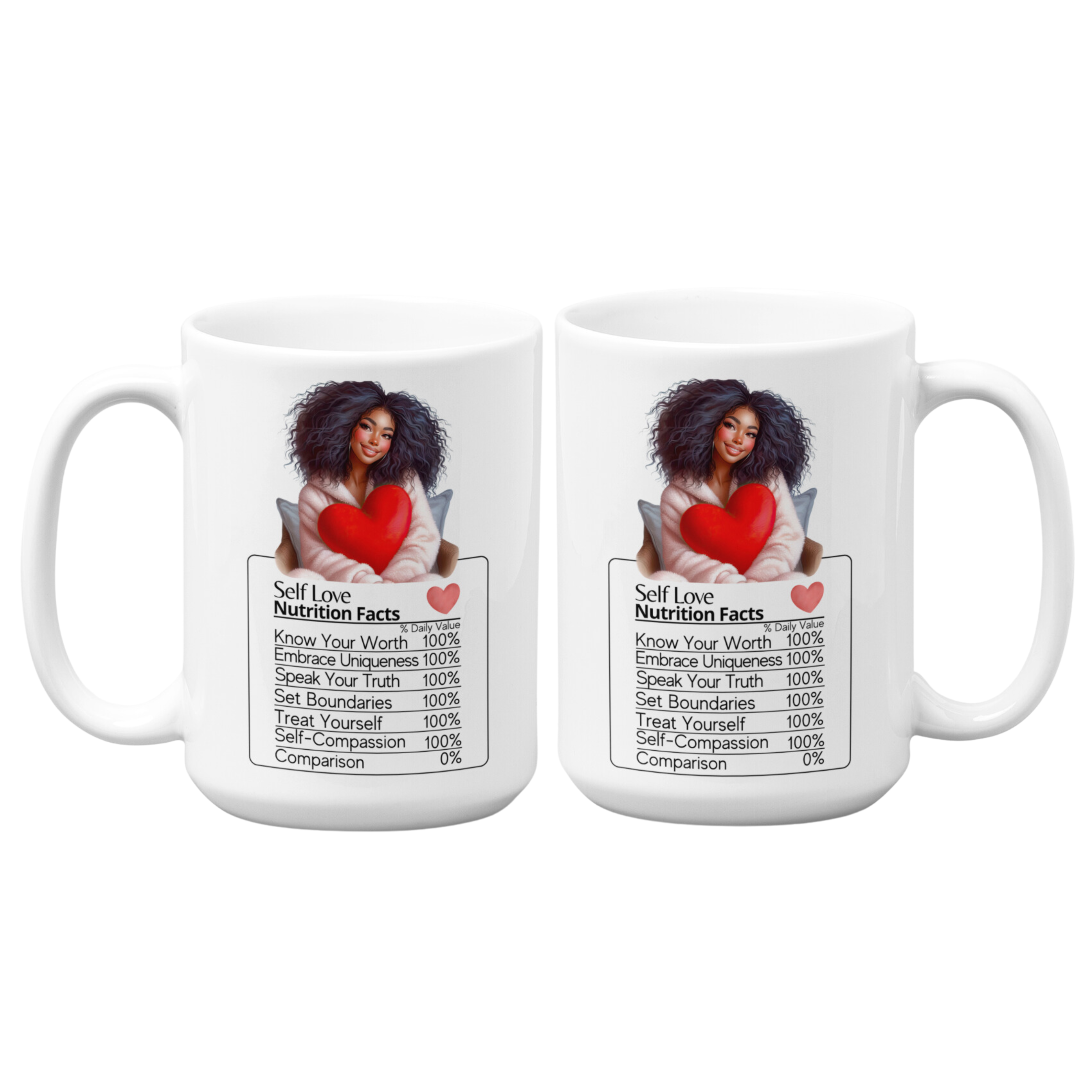 Self-Love Nutrition Facts | 15oz High-Quality Ceramic Mug