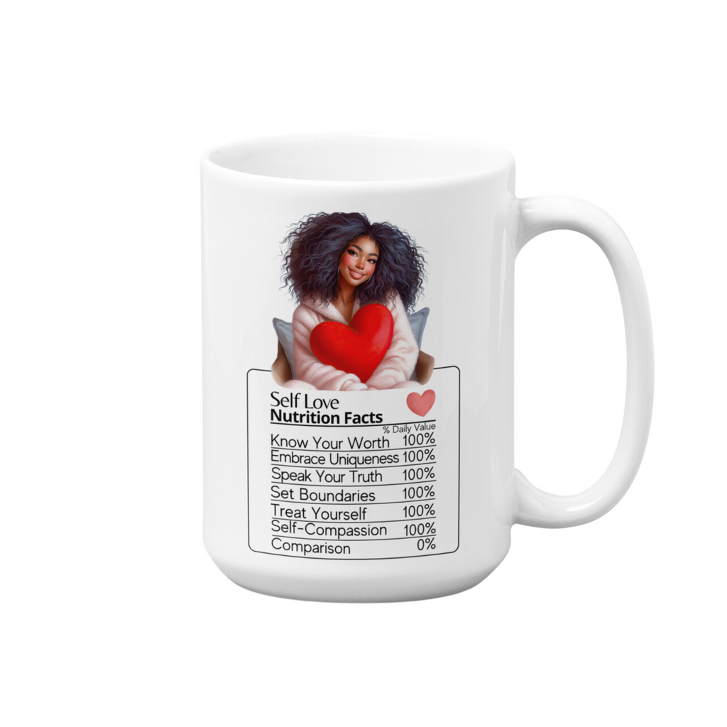 Self-Love Nutrition Facts | 15oz High-Quality Ceramic Mug